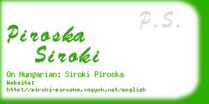 piroska siroki business card